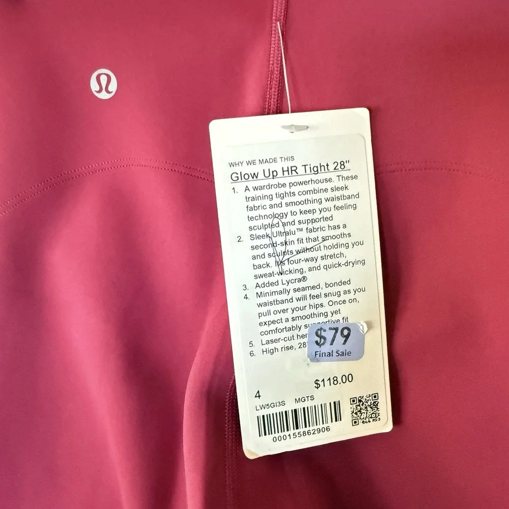 NWT Lululemon Size 4 Glow Up HR Tight Leggings 28